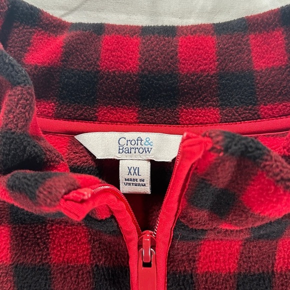 Croft & Barrow women’s Red and Black Checkered Fleece Jacket XXL - Picture 5 of 5